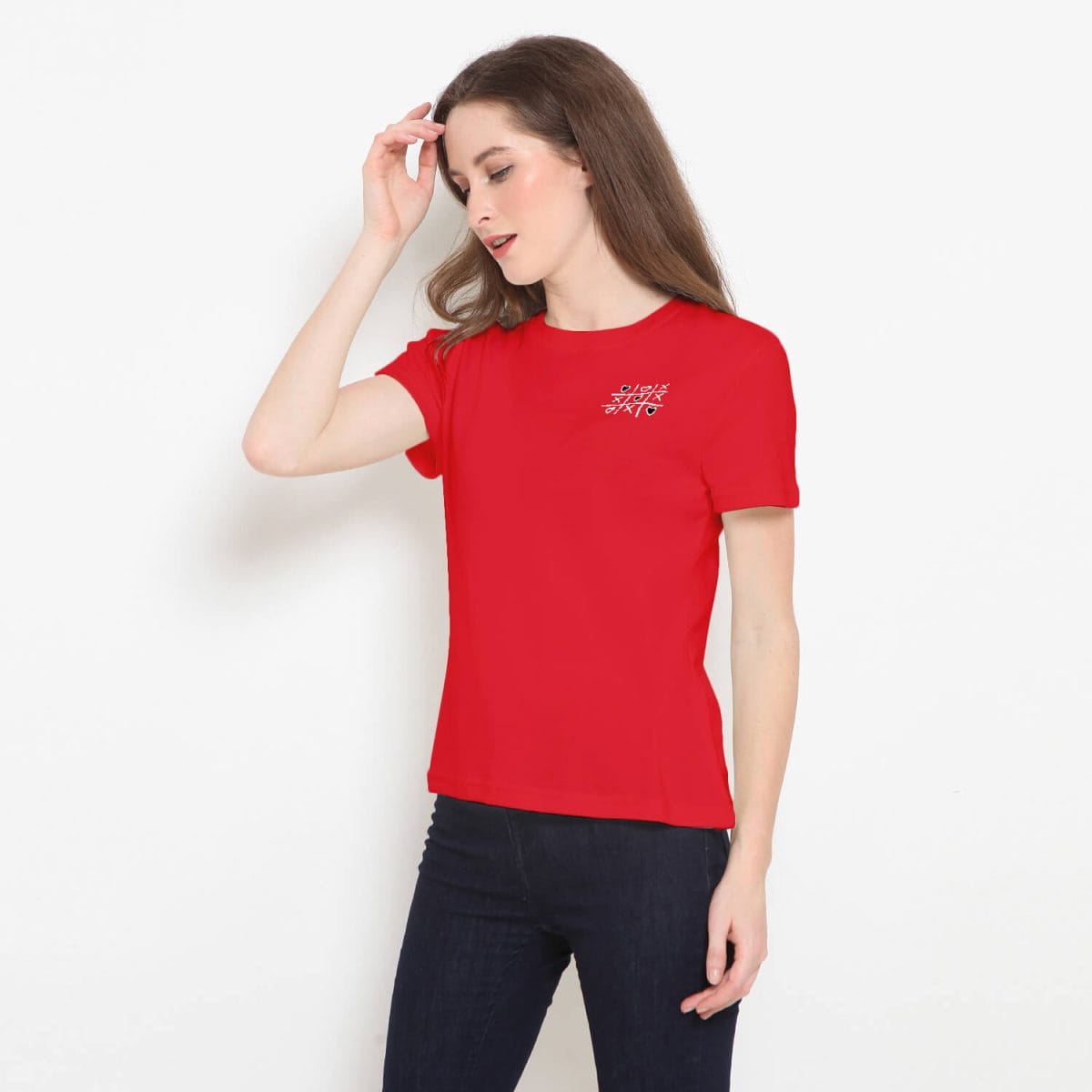 MUSTANG Alexia V Basic T-Shirt Donna - Girocollo A V In Morbido Cotone Con Stampa Cavallo - 3