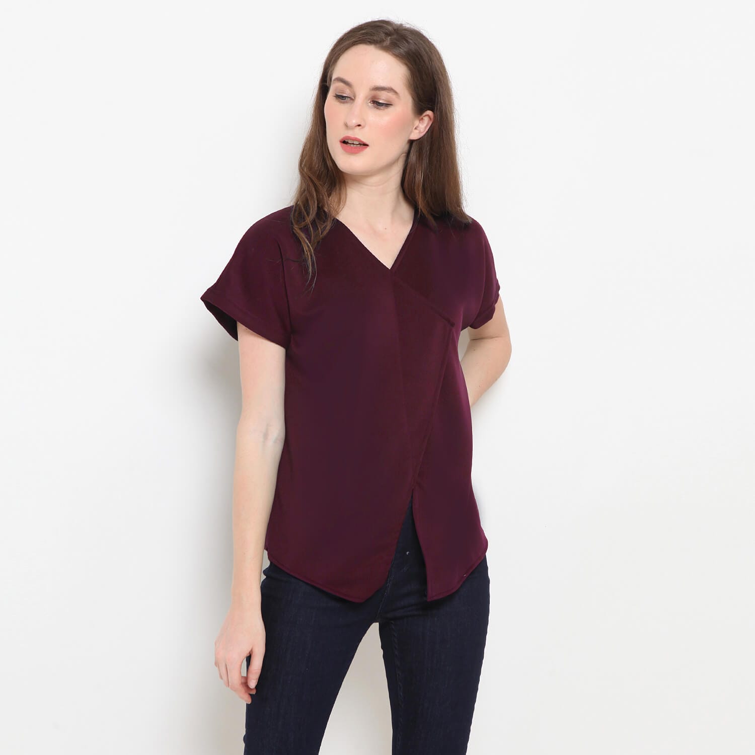 B020-T01-(1)-Maroon Lucy Blouse - Image 1